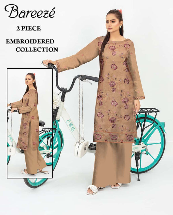 Bareeze Embroided lawn 2pc D#8