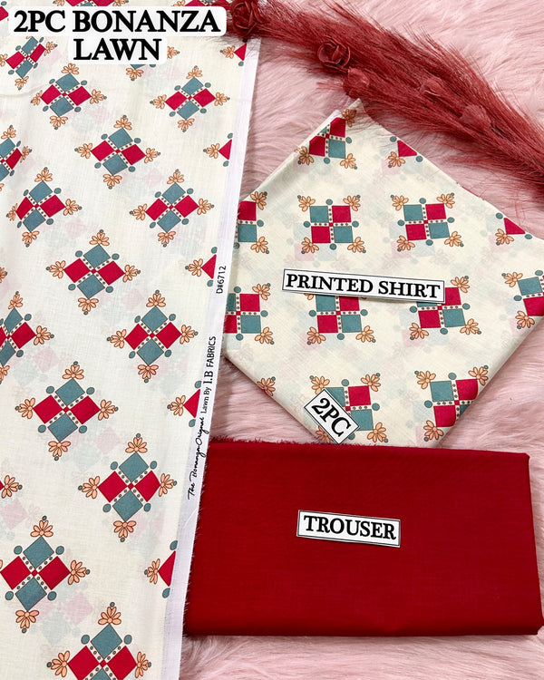 Digital printed Lawn 2PC
