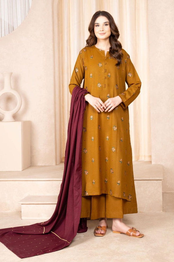 Embroided Dhanak 3PC D#2