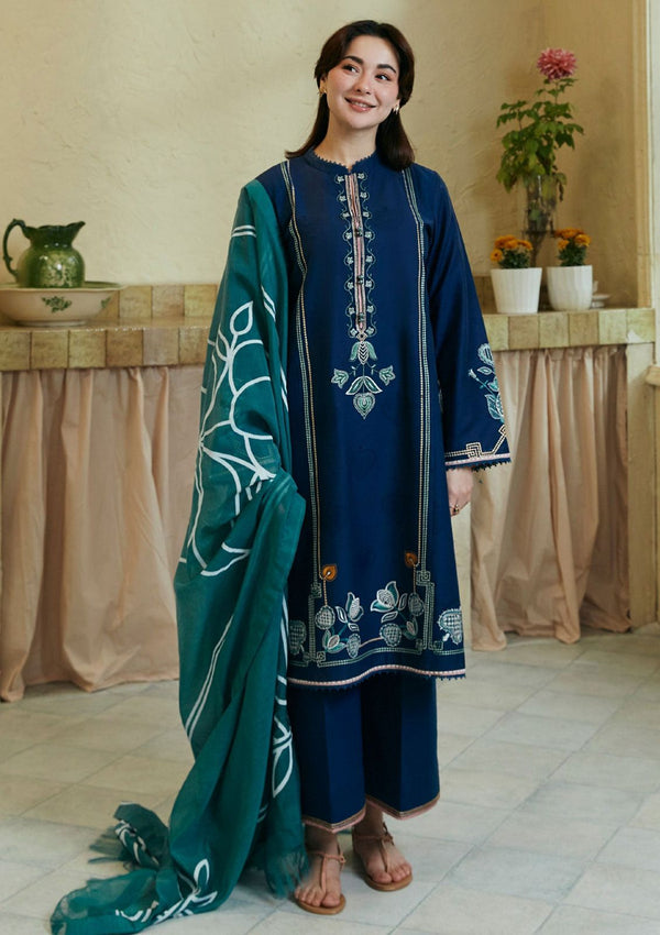 Embroided Dhanak 3PC D#45