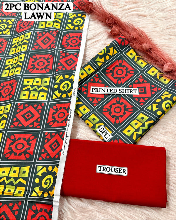 Digital printed Lawn 2PC
