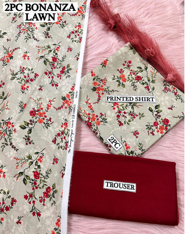 Digital printed Lawn 2PC