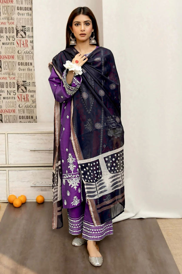Embroided Lawn 3PC D#35
