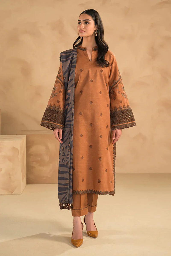Embroided Dhanak 3PC D#10