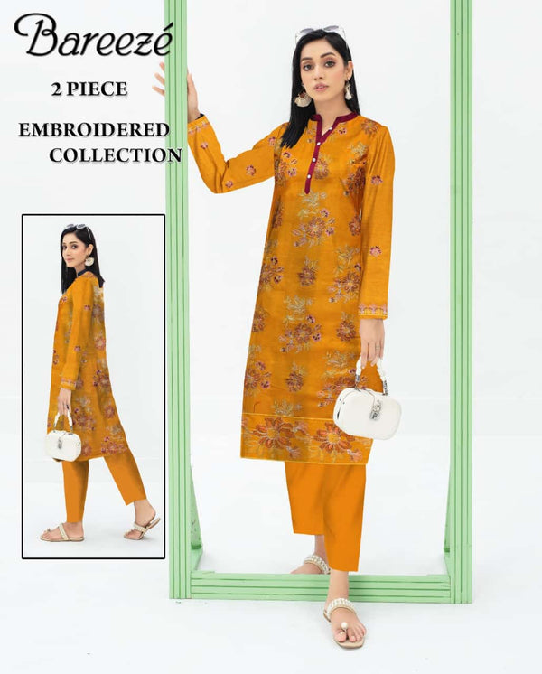 Bareeze Embroided lawn 2pc D#4