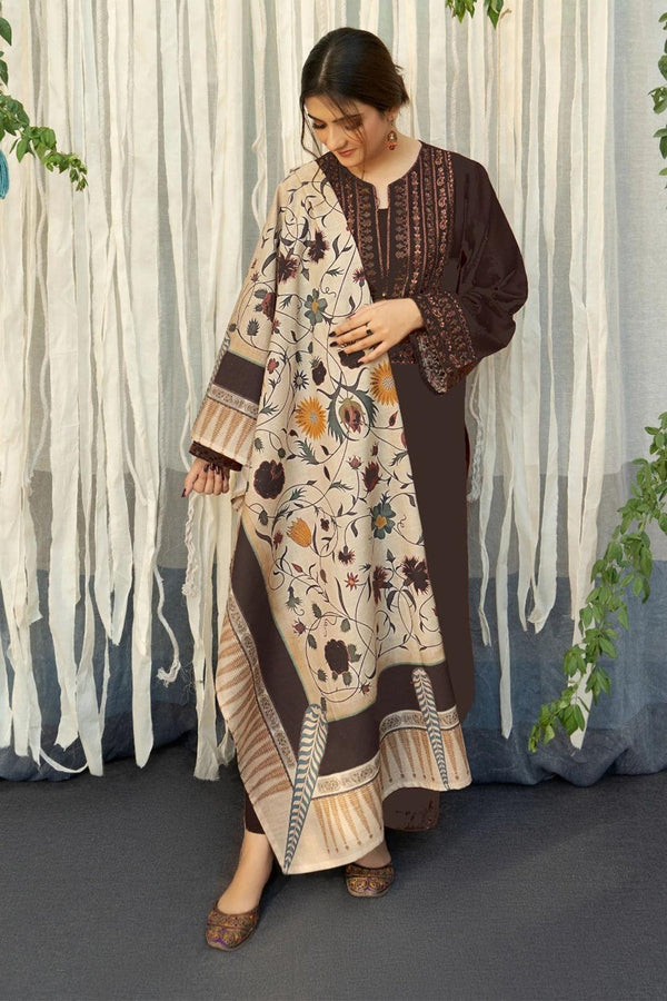 Embroided Dhanak 3PC D#8