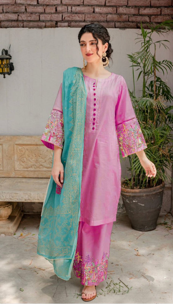 EMBROIDED LAWN 3PC D#10